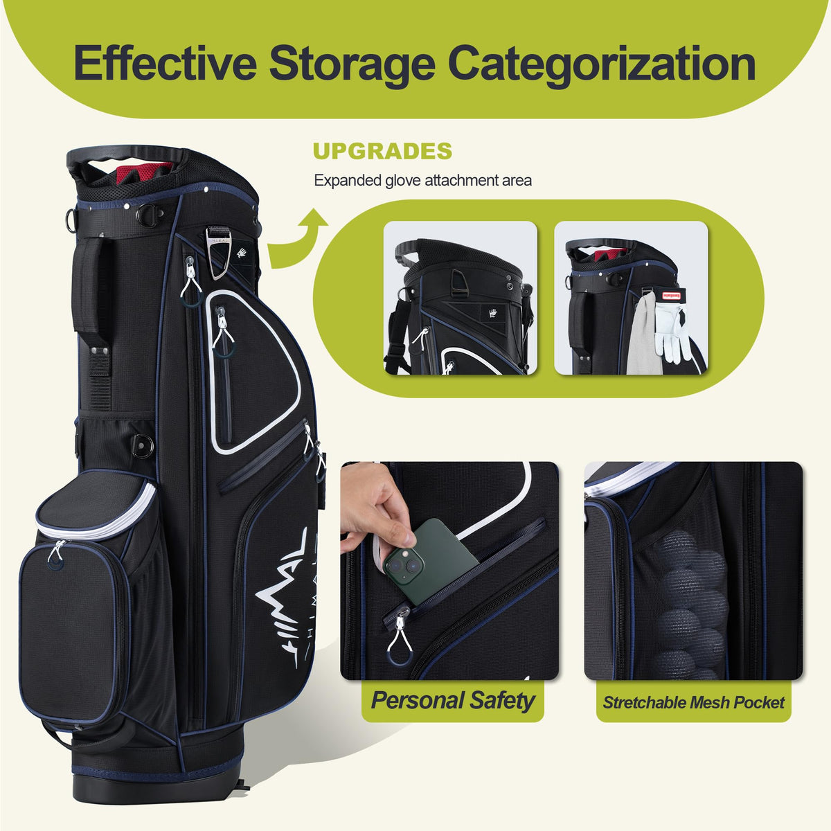 GoHimal towel ring with Velcro glove attachment keeps equipment within reach.