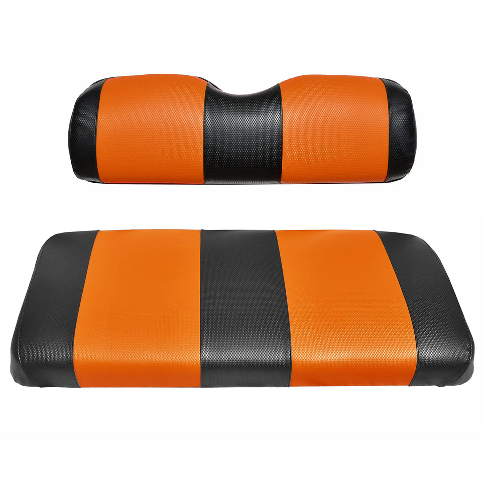 GOLF BALL DIVERS EZGO TXT seat cover front view protects against wear with marine vinyl
