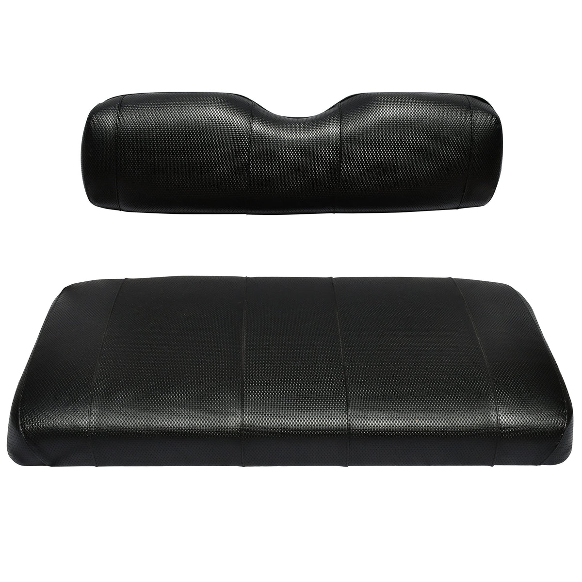 GOLF BALL DIVERS EZGO TXT seat cover on bench for refreshed look