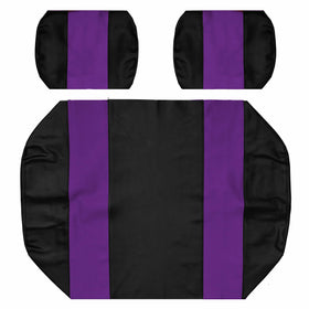 Golf Ball Divers front bench seat cover in black and purple with marine vinyl durability.