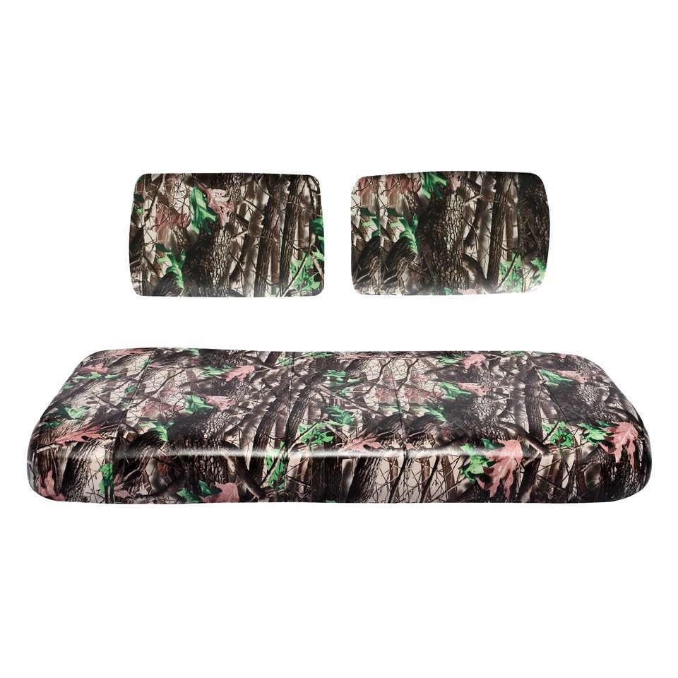Golf Ball Divers seat cover on Club Car Carry front bench demonstrates durable outdoor upholstery.