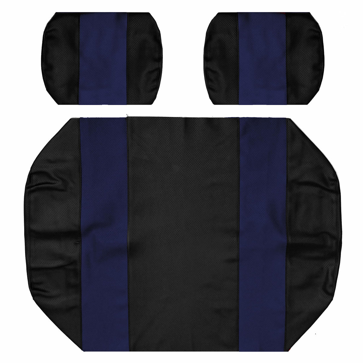 GOLF BALL DIVERS front bench seat cover in black-blue, UV-resistant marine vinyl for lasting color