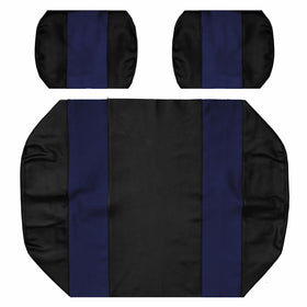 GOLF BALL DIVERS front bench seat cover in black-blue, UV-resistant marine vinyl for lasting color