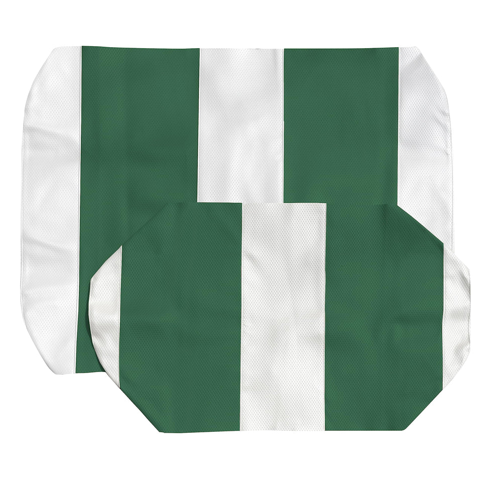 GOLF BALL DIVERS EZGO RXV seat cover on front bench in white-green, weatherproof and easy to install.