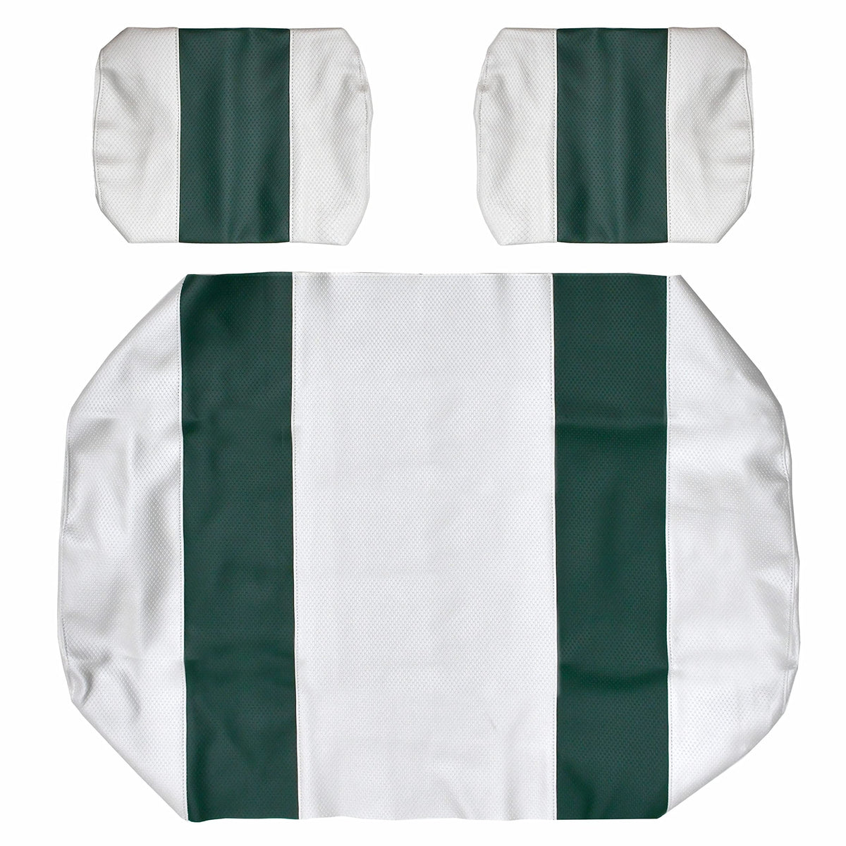 GOLF BALL DIVERS seat cover on front bench, white and green, water-resistant protection.