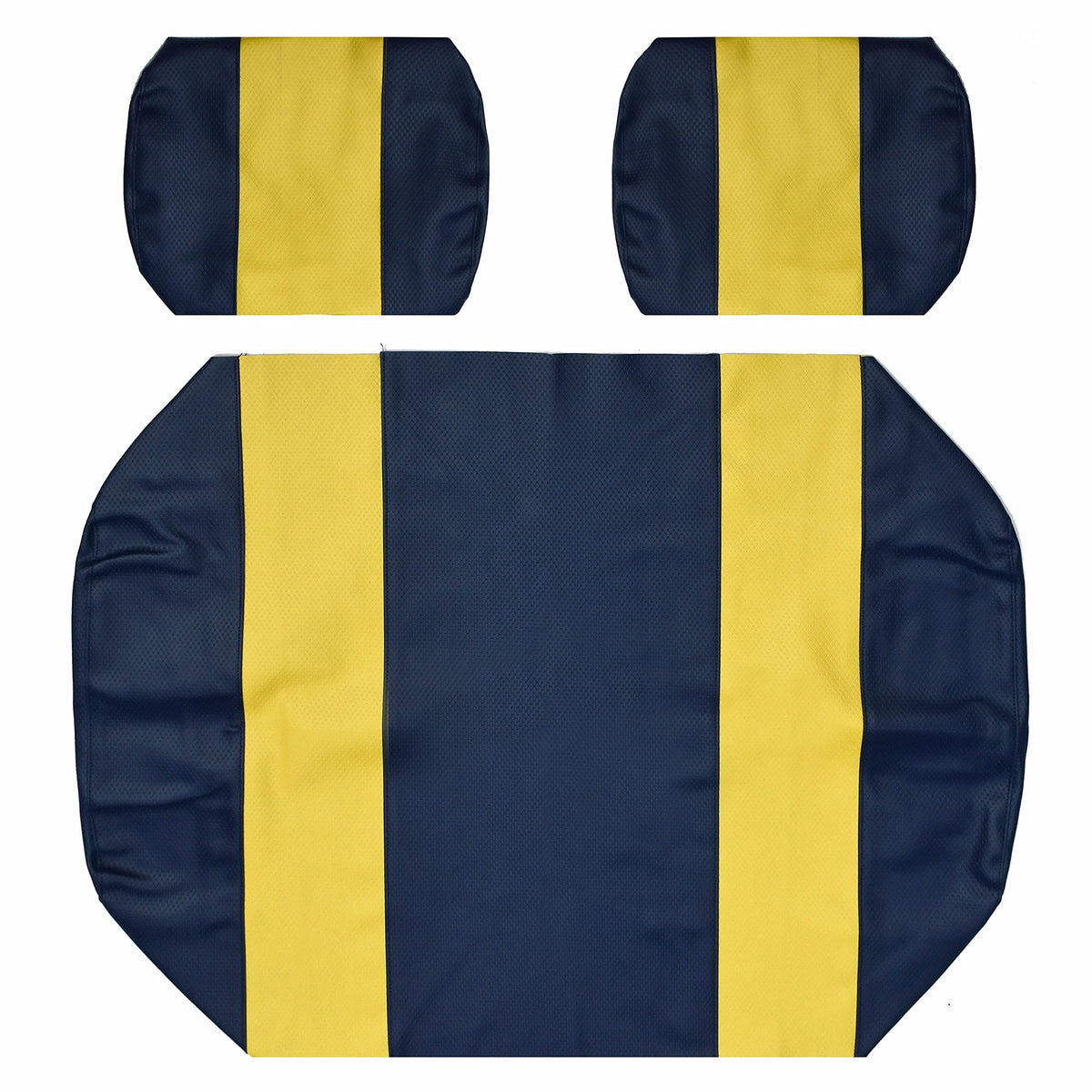 GOLF BALL DIVERS seat cover for Yamaha G-16 front bench in blue and yellow, protects against wear