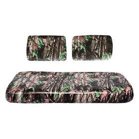 GOLF BALL DIVERS seat cover for Yamaha G-2 front bench; woodland camo protects against wear.
