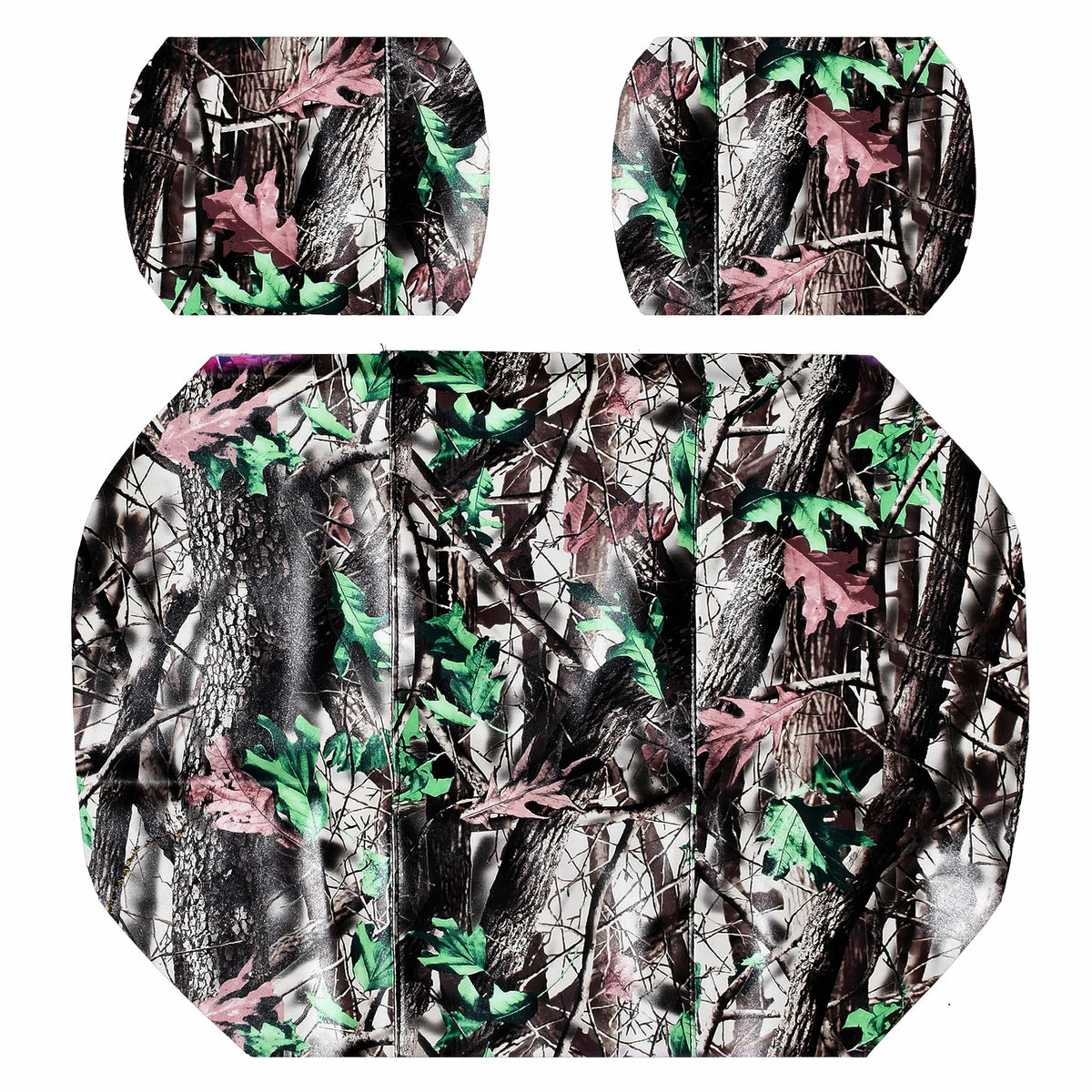 GOLF BALL DIVERS seat cover Yamaha G-9 front bench woodland camo; water-resistant and UV-protected.