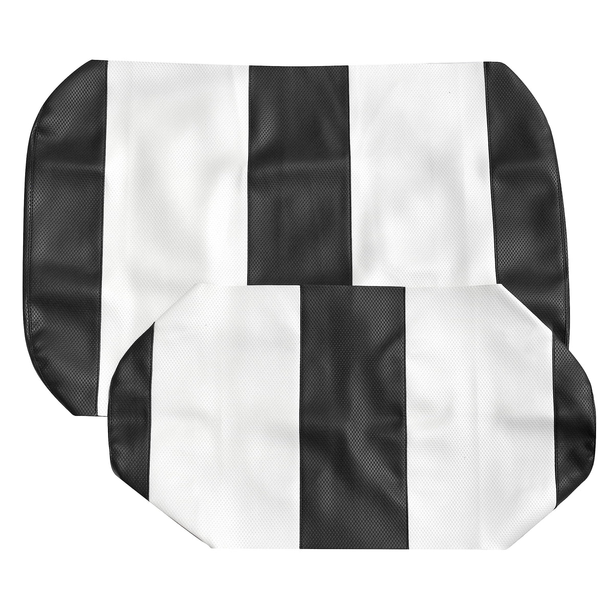 GOLF BALL DIVERS two-tone black and white seat cover on golf cart seat