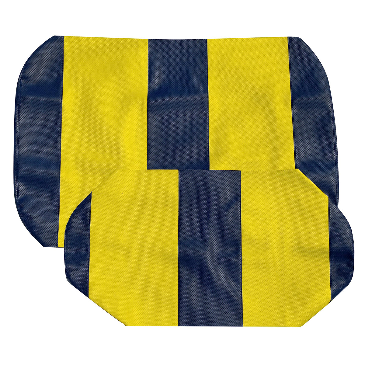 Golf Ball Divers two-tone seat cover in blue and yellow, weather-resistant choice.