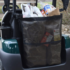 GOLF BALL DIVERS universal cart bag behind seats on 2- and 4-seat carts adds extra storage.