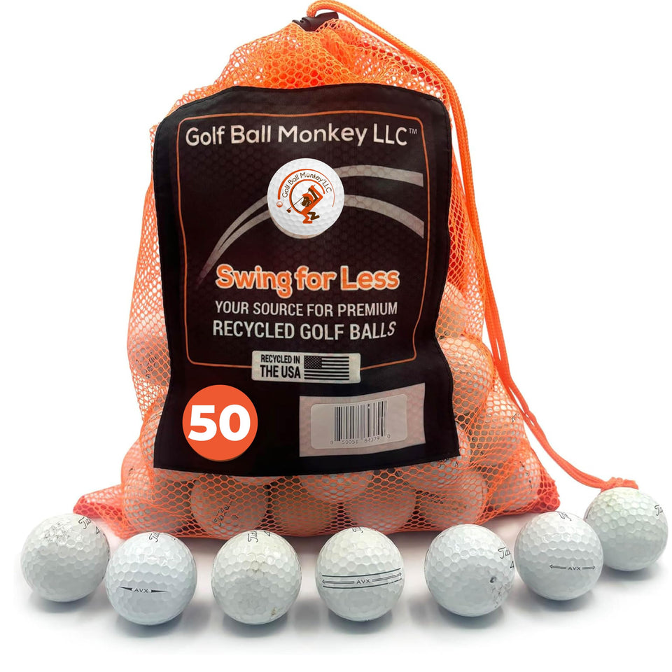 Golf Ball Monkey AVX bulk pack in white for consistent distance and feel.