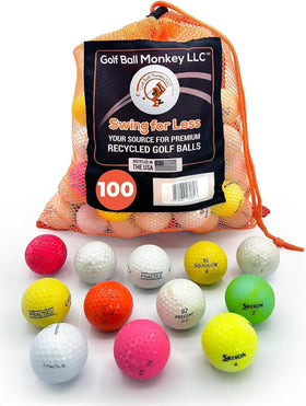 Golf Ball Monkey hit-away 100-pack ready for driving range practice.