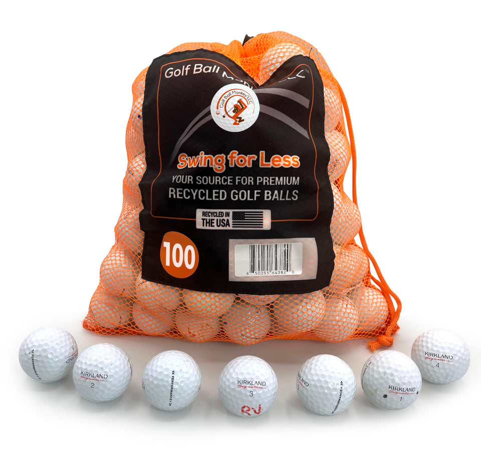 Golf Ball Monkey Kirkland 100-pack in good condition for practice and savings.
