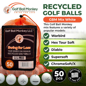 Golf Ball Monkey mesh bag included for convenient ball transport.