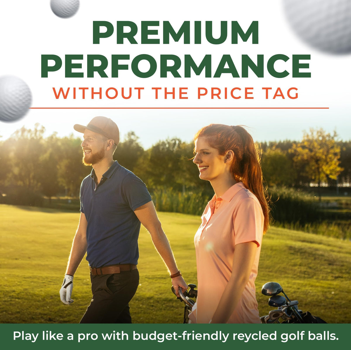 Golf Ball Monkey practice range scene with mixed model balls.