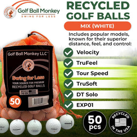 Golf Ball Monkey recycled TruFeel balls deliver reliable feel on the range.