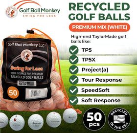 Golf Ball Monkey TP5X balls close-up highlighting distance training