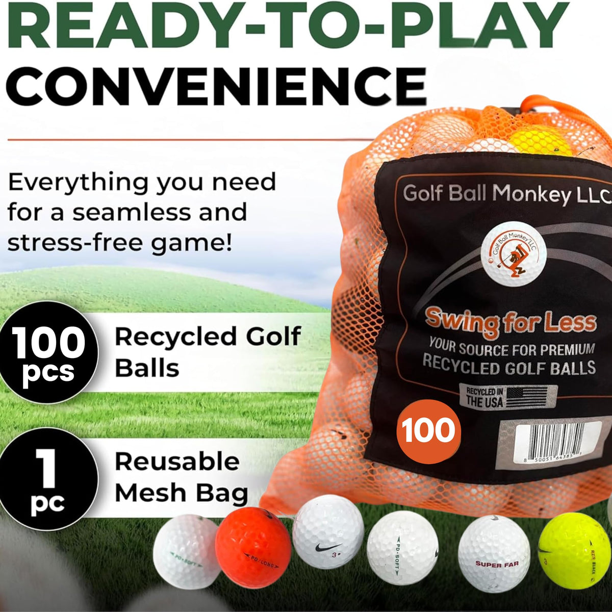 Golf Ball Monkey Nike Power Distance Long ball, consistent flight through practice.