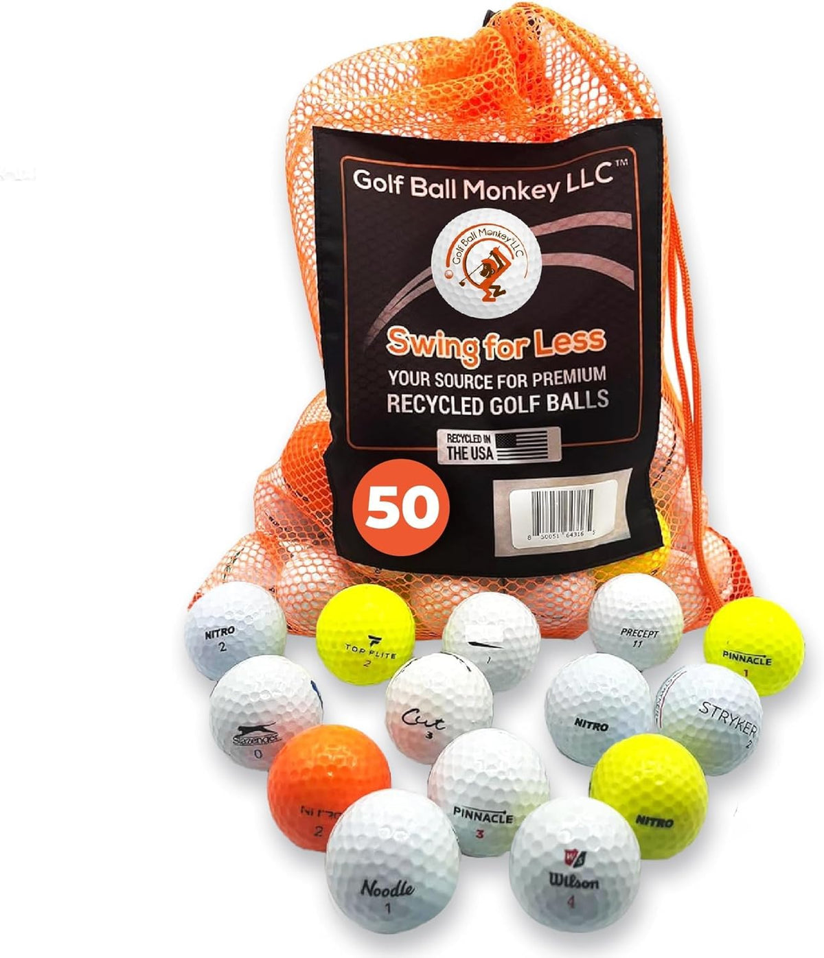 Golf Ball Monkey Value Line mesh bag closed, easy storage for bulk balls