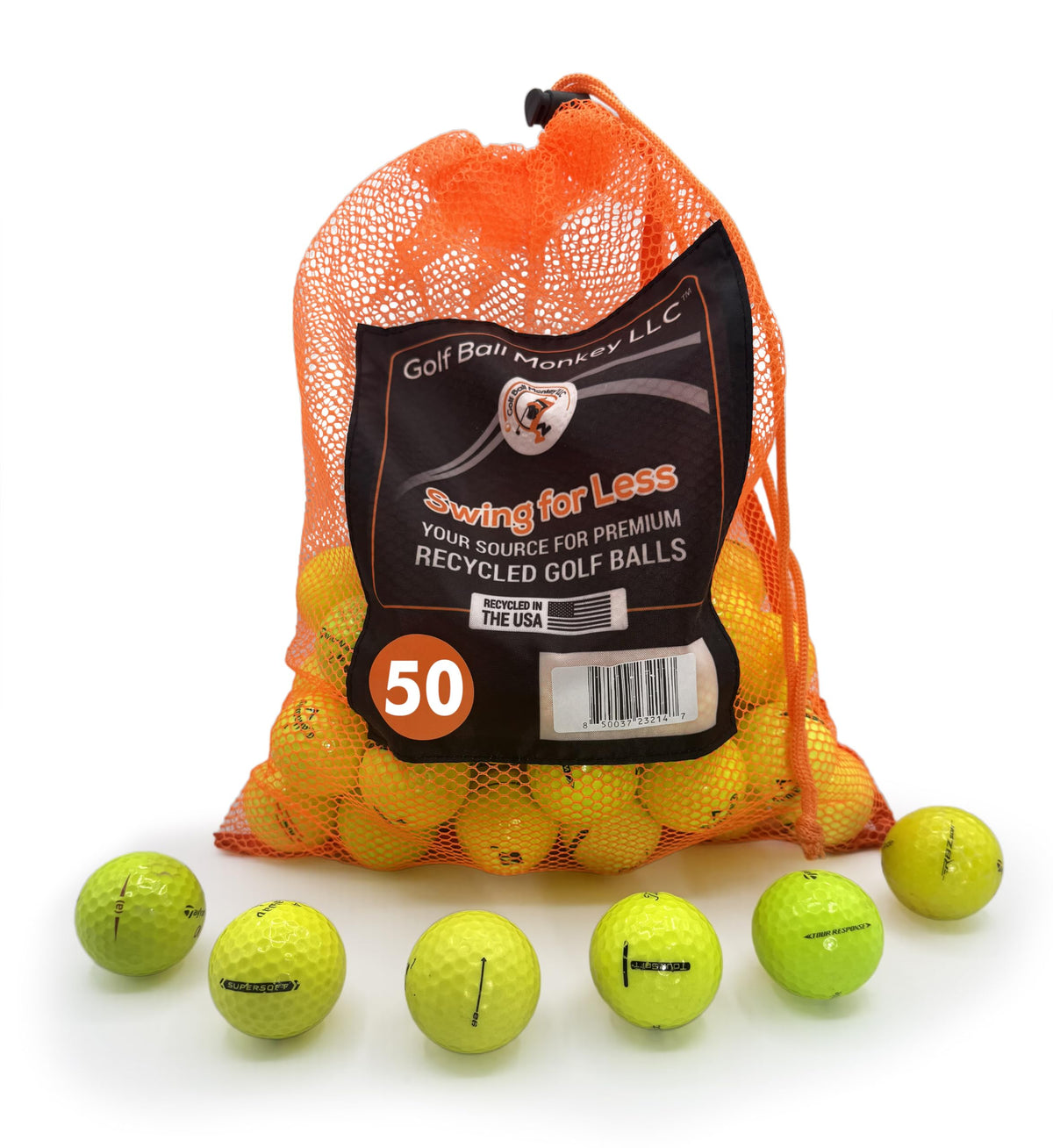 Golf Ball Monkey Yellow Pro Line bulk mix showcases color variety for practice sessions.