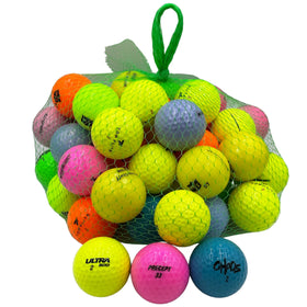 Golf Ball Planet 50-pack used golf balls mix colors for practice and casual rounds.