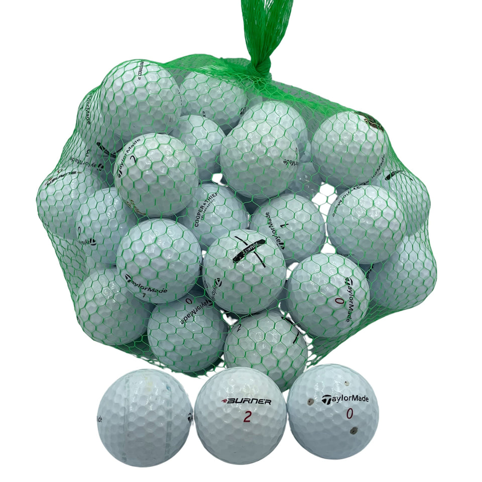 Golf Ball Planet 50-pack used Taylormade balls near mint white for practice.