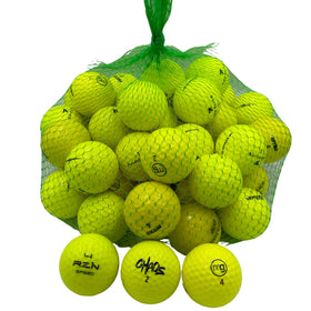 Golf Ball Planet 50-pack yellow mix front view shows varied wear for practice.