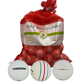 Golf Ball Planet 72-used Callaway mesh bag view for practice.