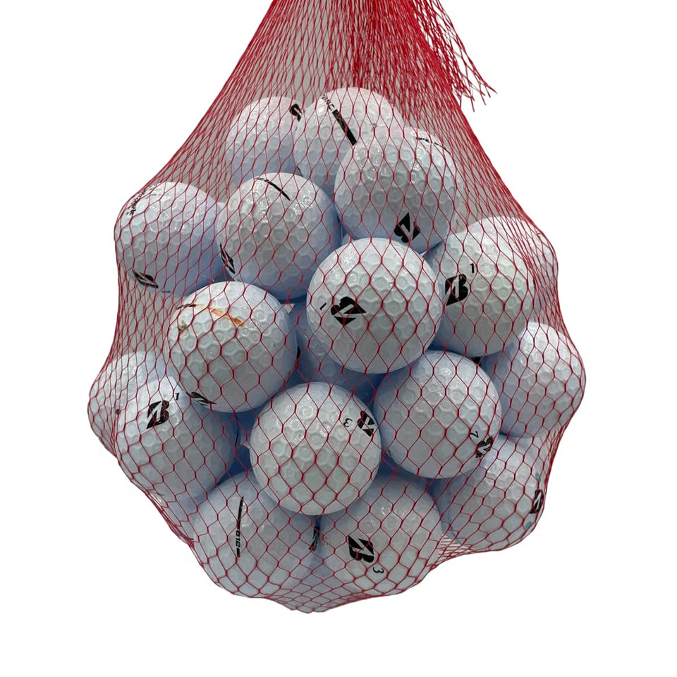 Golf Ball Planet E12 used balls in white, 50-pack, ideal for practice rounds.