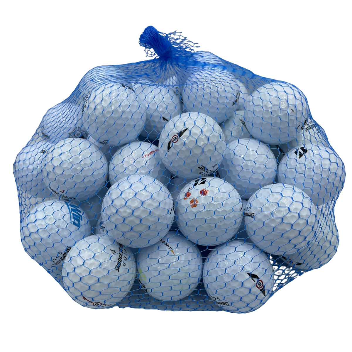 Golf Ball Planet 50-pack used mix, near mint white balls ready for practice.
