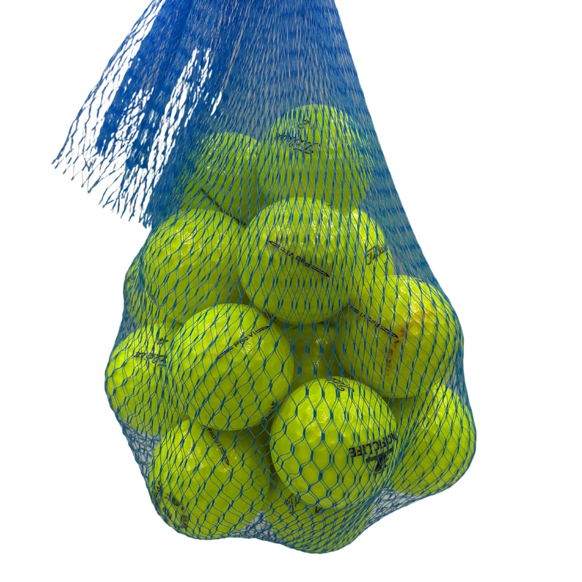Golf Ball Planet Pro V1 2023 yellow pack front view, high visibility for practice.