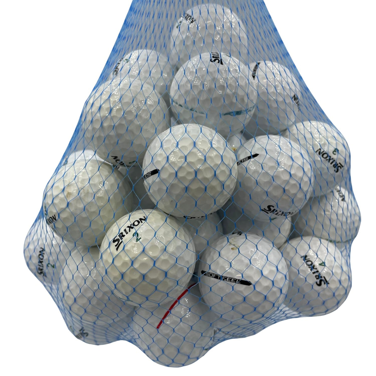 Golf Ball Planet soft-feel used balls in a 50-pack, ideal for practice.