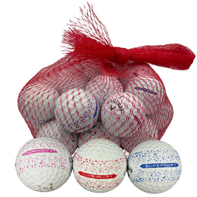 Golf Ball Planet Supersoft Splatter 360 used ball with visible logo for practice rounds