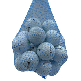Golf Ball Planet TP5 used, front view, near mint with branding for practice rounds.