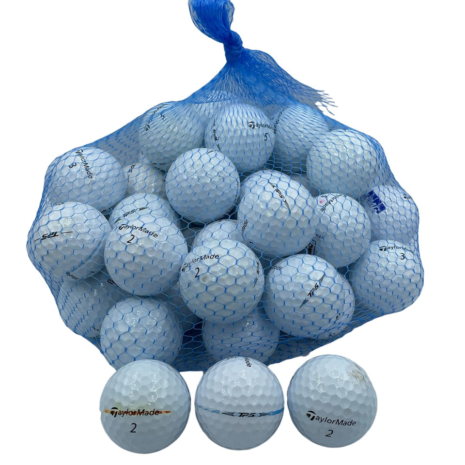 Golf Ball Planet TP5 used 50-pack box ready for practice rounds.