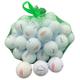 Golf Ball Planet TruFeel used balls with Titleist logos for practice sessions.