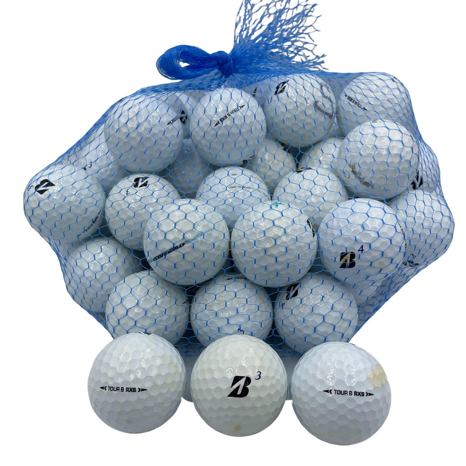 Golf Ball Planet White 50 used balls, top view, ideal for practice rounds