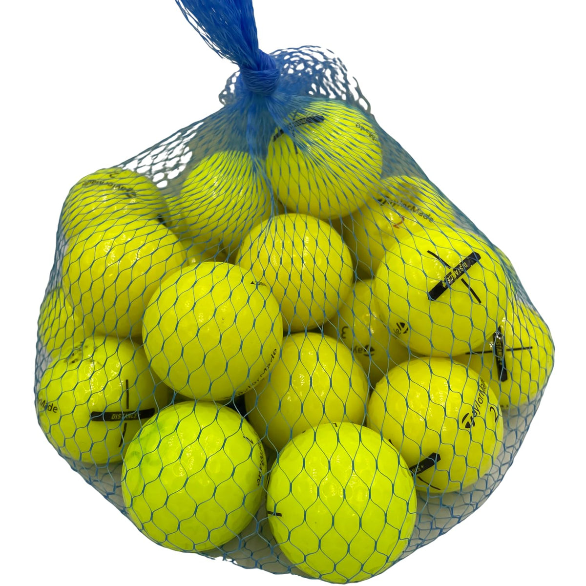 Golf Ball Planet Yellow Used 24-Pack front view, high visibility for quick spotting.