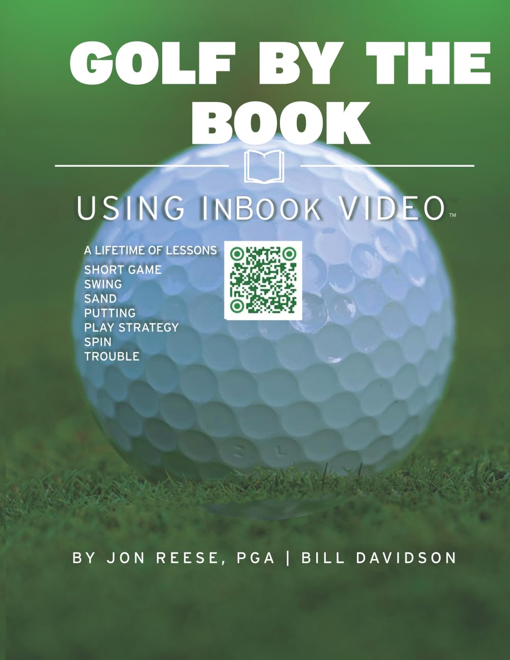 Golf By The Book InBook Video cover showing the complete golf instruction system with 140 online lessons