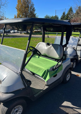 Golf Cart Essentials seat cover with patriotic blue flag pattern adds style on the course