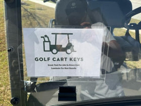 Golf Cart Keys paper-sign 8-1-2 by 6 inches ready for club signage.