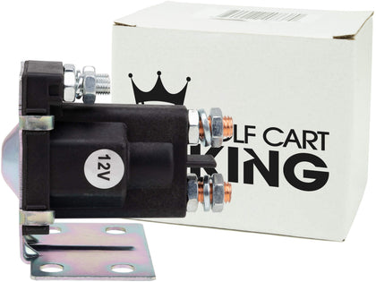 Golf Cart King EZGO 120 Series solenoid front view showing 4-terminal design for 12V systems