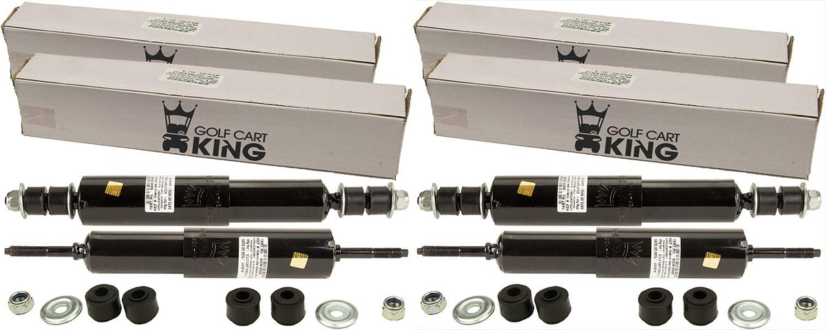 Golf Cart King EZGO TXT front shock absorber improves ride quality on rough pavement