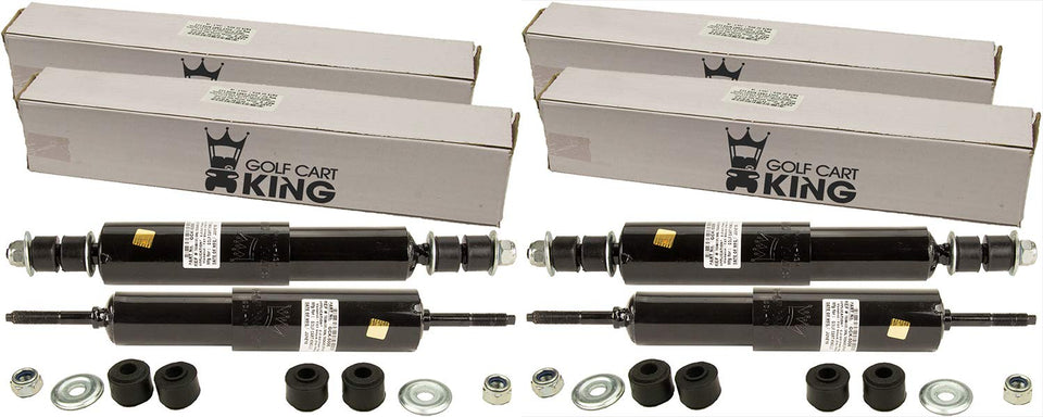 Golf Cart King EZGO TXT front shock absorber improves ride quality on rough pavement