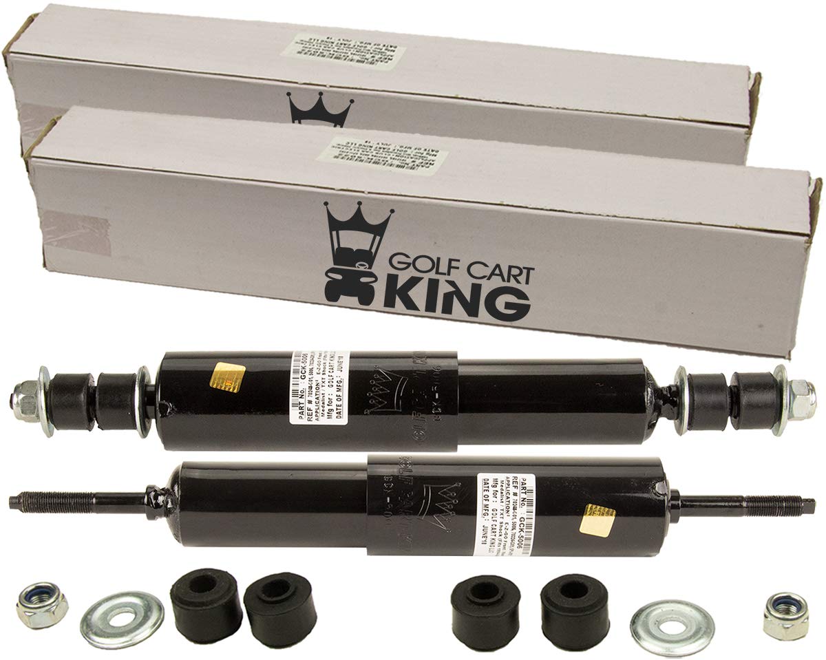 Golf Cart King EZGO TXT front shock absorbers pair ready for install to improve ride comfort.