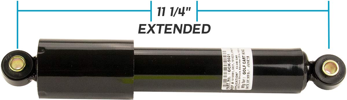 Golf Cart King front shock closeup highlighting robust construction
