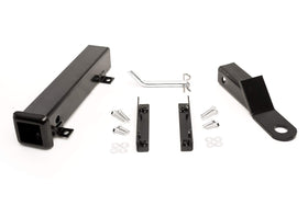 Golf Cart King hitch attached to cart demonstrates secure rear towing capability.