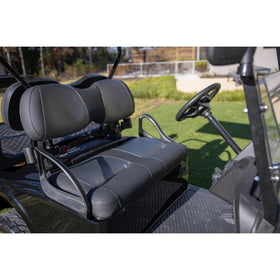 Golf cart repair scene focusing on Delta A plate installation steps