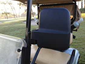 Golf cart side view mirror installation: easy mounting with included hardware.